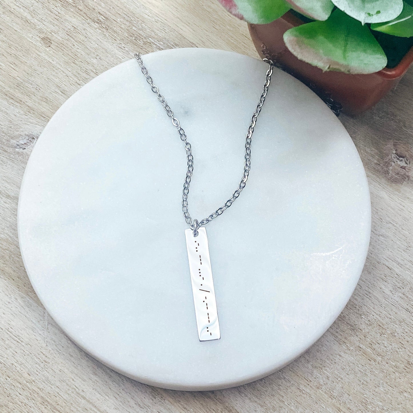 MORSE CODE BAR NECKLACE - Avy + Tay