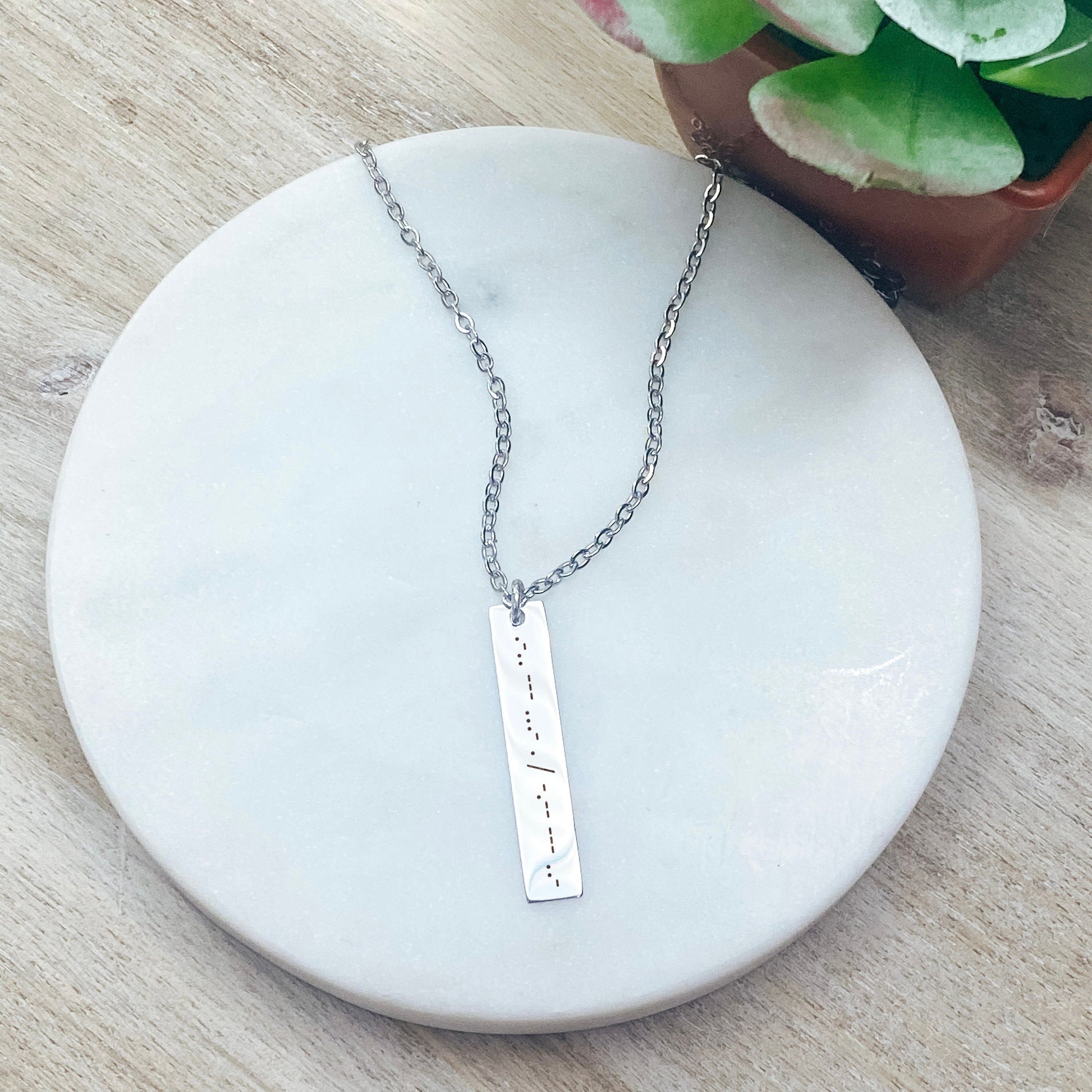 MORSE CODE BAR NECKLACE - Avy + Tay