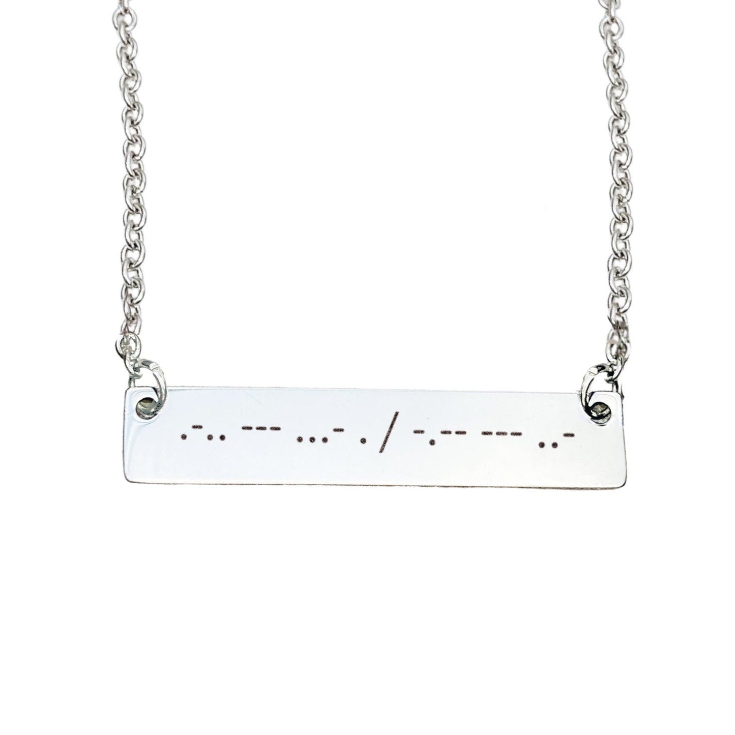 MORSE CODE BAR NECKLACE - Avy + Tay