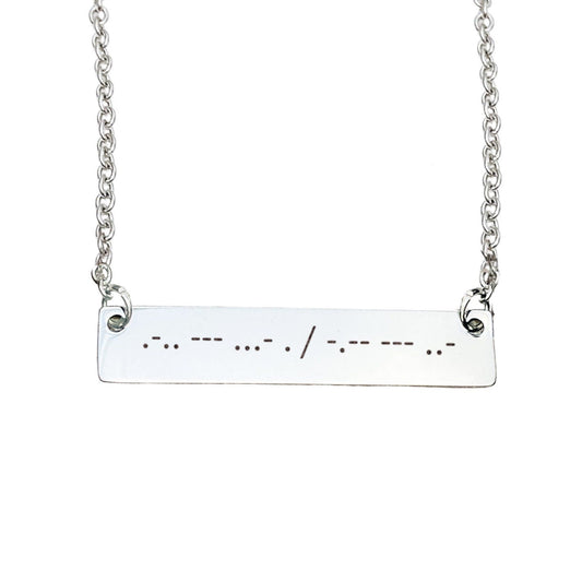 MORSE CODE BAR NECKLACE - Avy + Tay