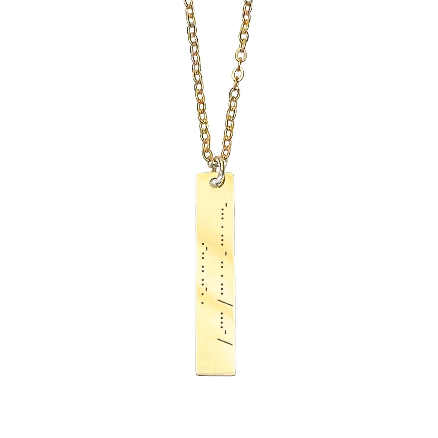 MORSE CODE BAR NECKLACE - Avy + Tay