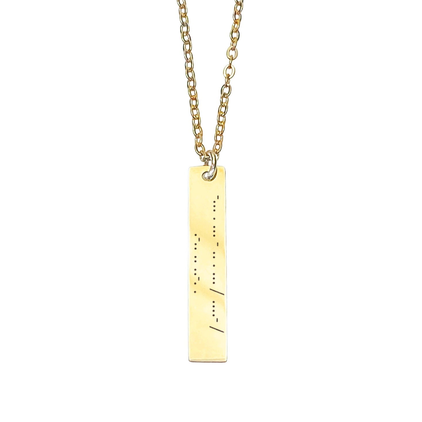 MORSE CODE BAR NECKLACE - Avy + Tay