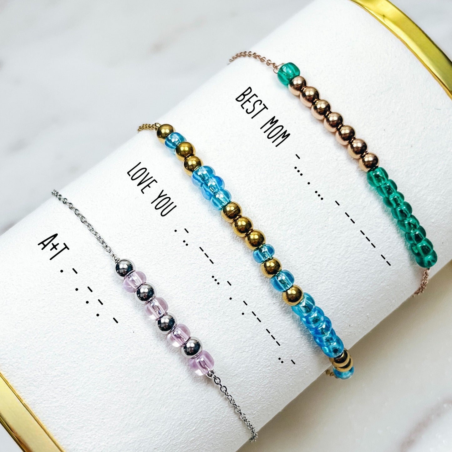 MORSE CODE BEADED BRACELET - Avy + Tay