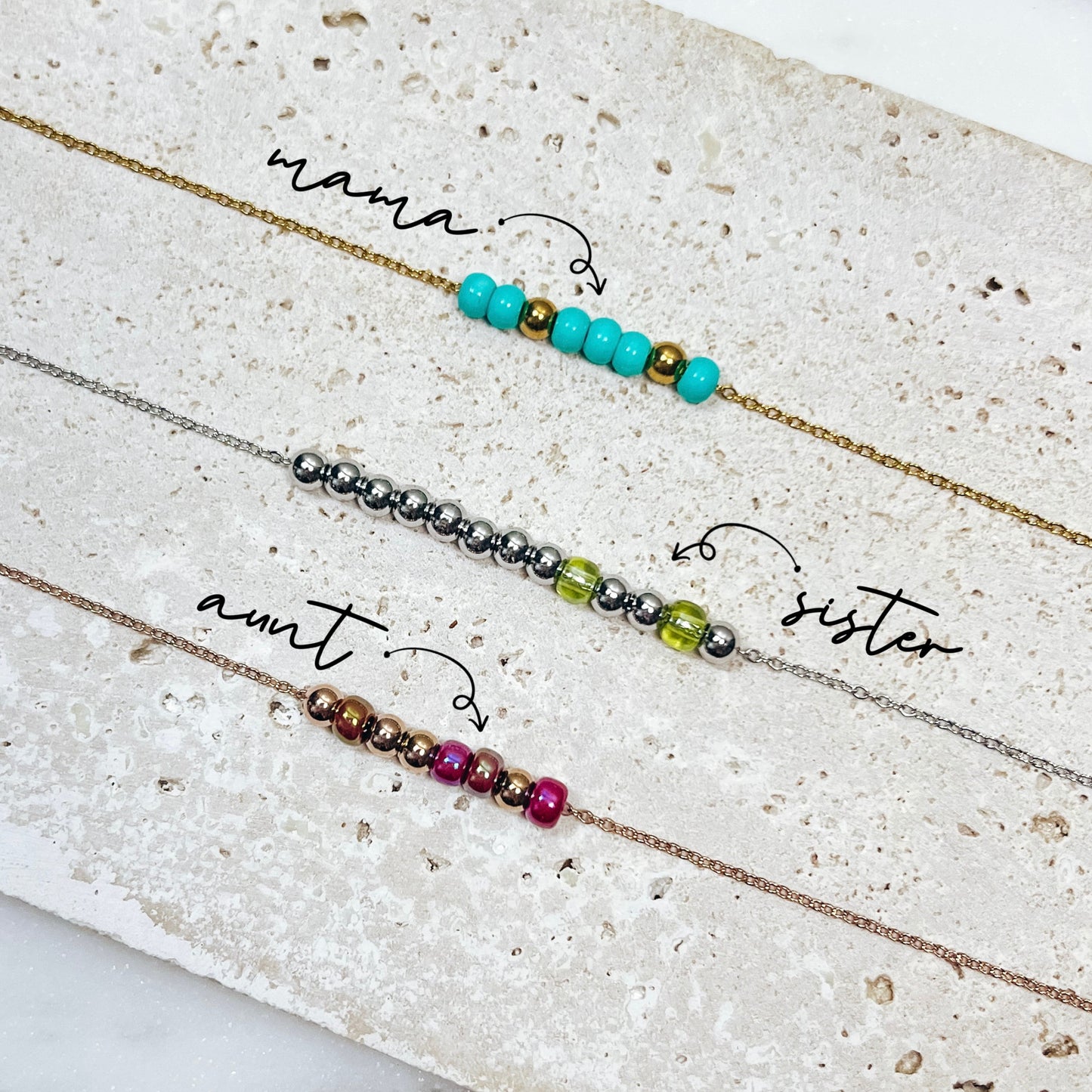 MORSE CODE BEADED NECKLACE - Avy + Tay