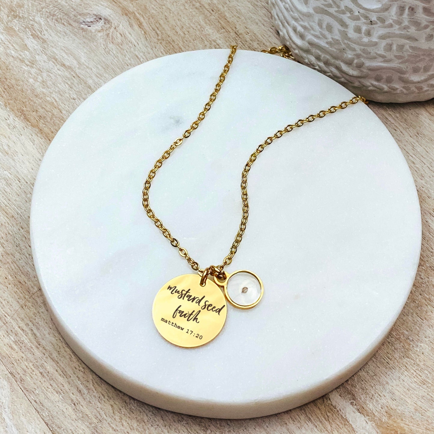 MUSTARD SEED FAITH MATTHEW 17:20 NECKLACE - Avy + Tay