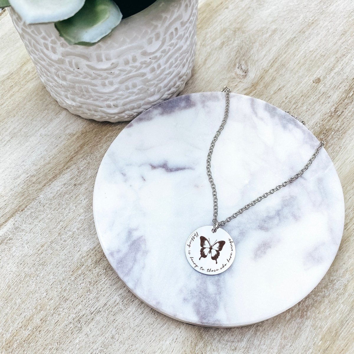 NOTHING IS HEAVY TO THOSE WHO HAVE WINGS NECKLACE - Avy + Tay