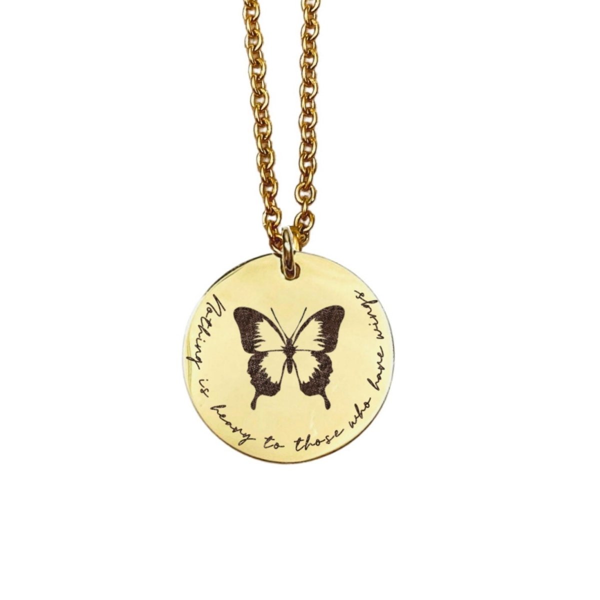 NOTHING IS HEAVY TO THOSE WHO HAVE WINGS NECKLACE - Avy + Tay