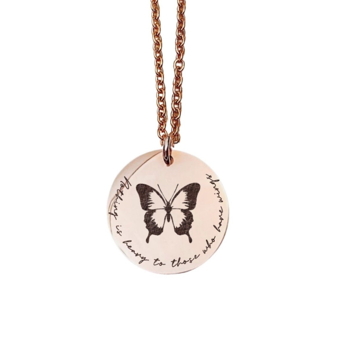 NOTHING IS HEAVY TO THOSE WHO HAVE WINGS NECKLACE - Avy + Tay