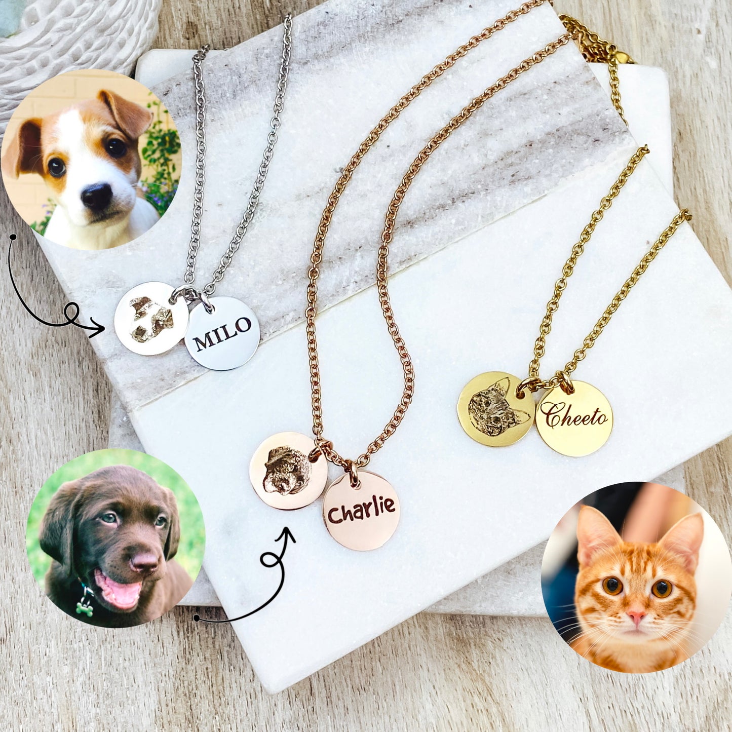 CUSTOM PET NECKLACE - Avy + Tay