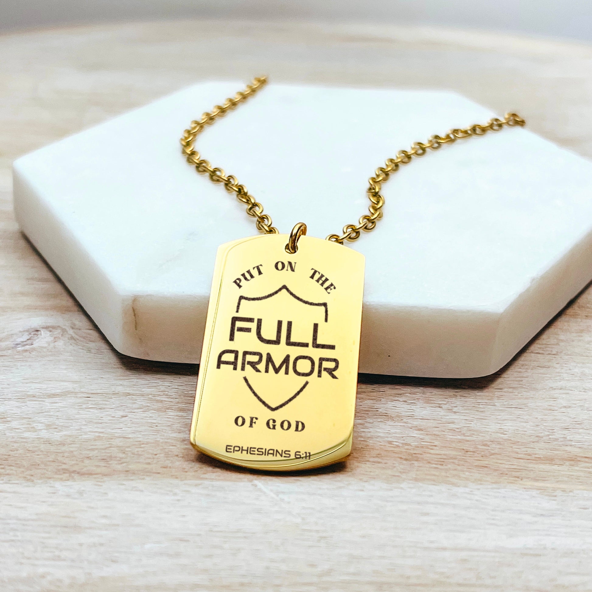 PUT ON THE FULL ARMOR OF GOD MEN'S NECKLACE - Avy + Tay