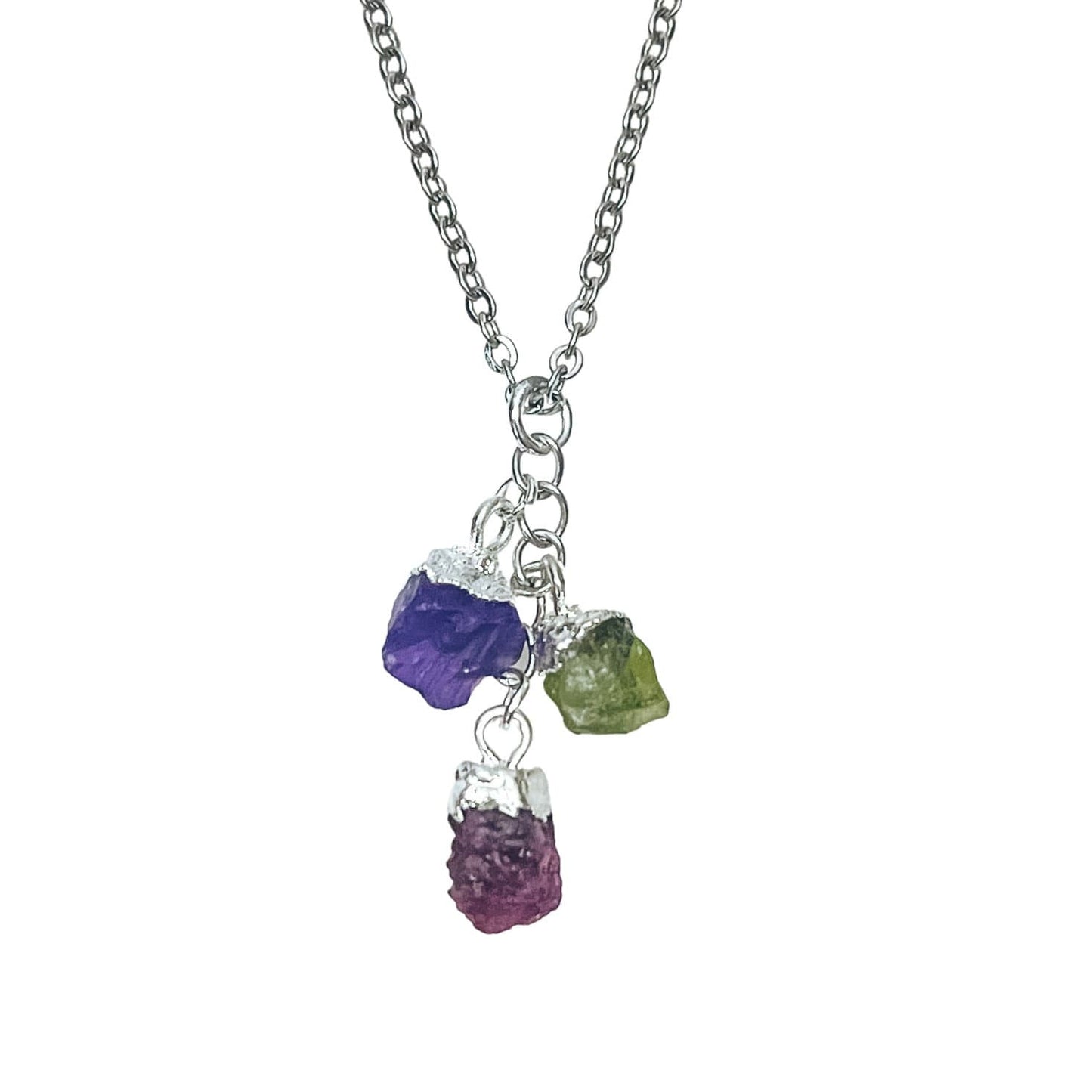 RAW BIRTHSTONE CLUSTER NECKLACE - Avy + Tay