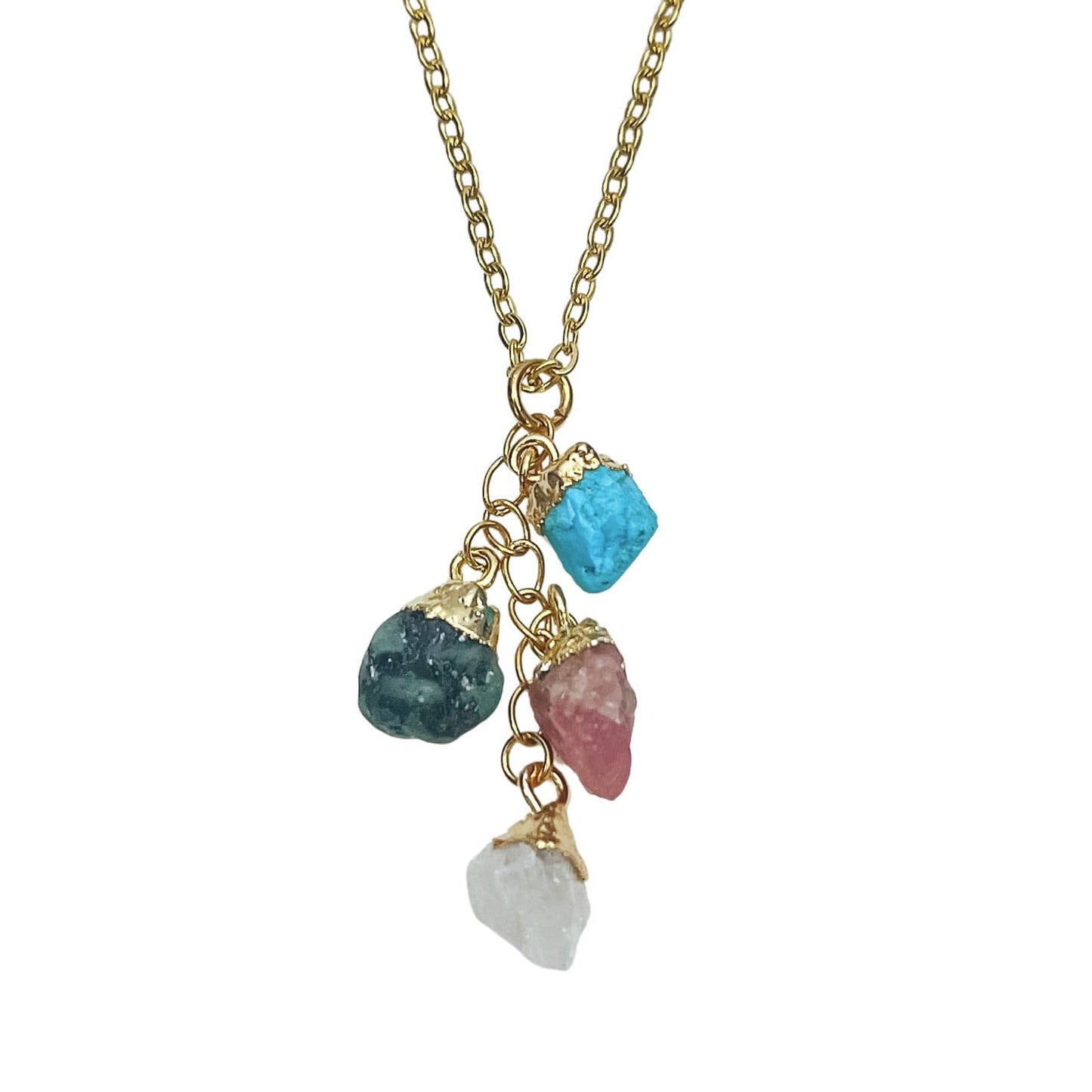 RAW BIRTHSTONE CLUSTER NECKLACE - Avy + Tay