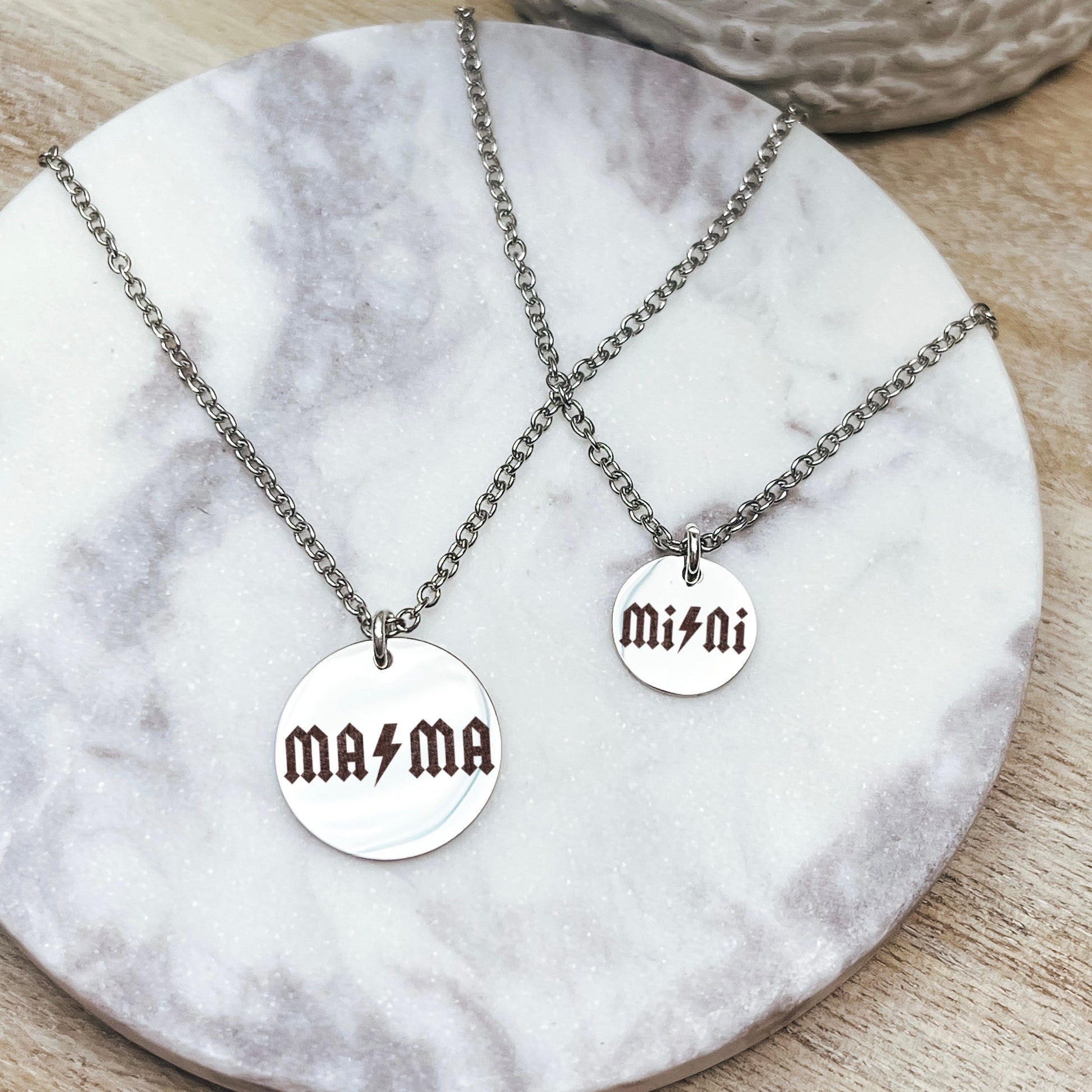 ROCKER MAMA AND MINI MOMMY + ME NECKLACE SET - Avy + Tay