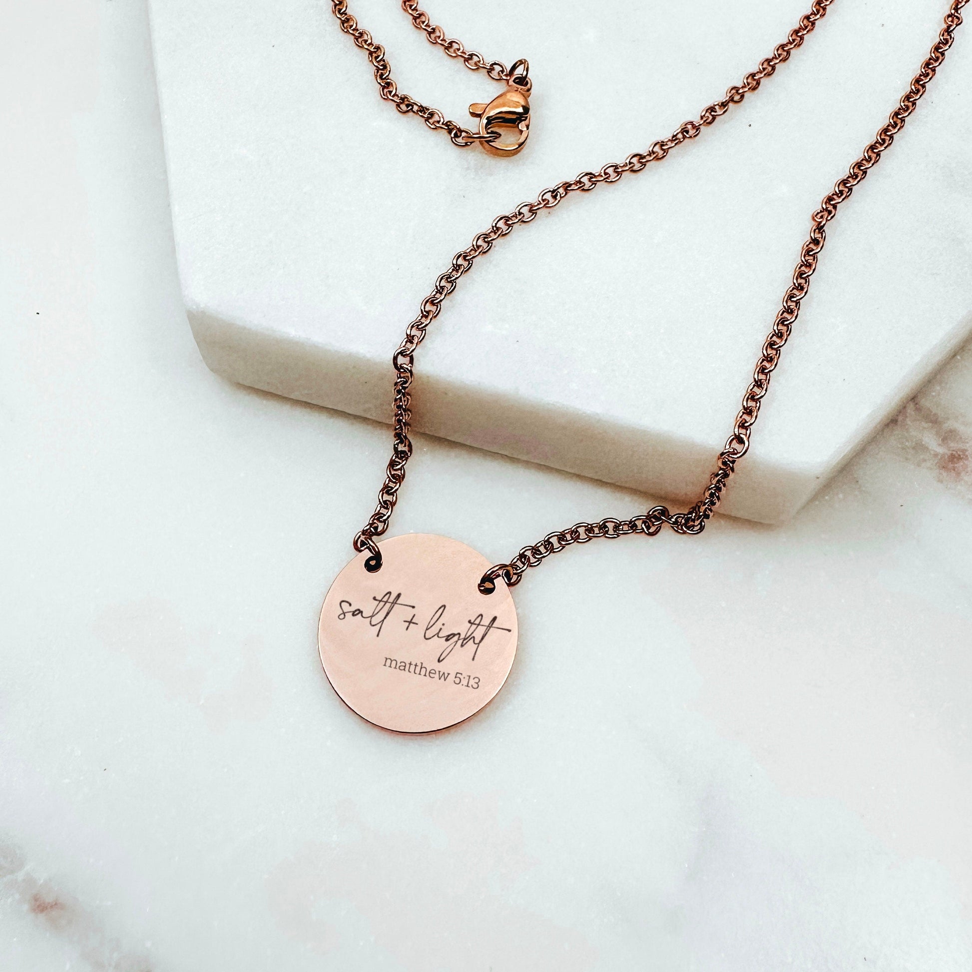 SALT + LIGHT MATTHEW 5:13 NECKLACE - Avy + Tay