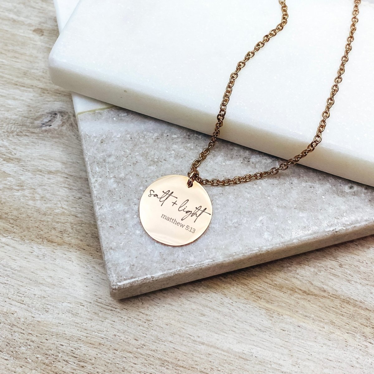 SALT + LIGHT MATTHEW 5:13 NECKLACE - Avy + Tay