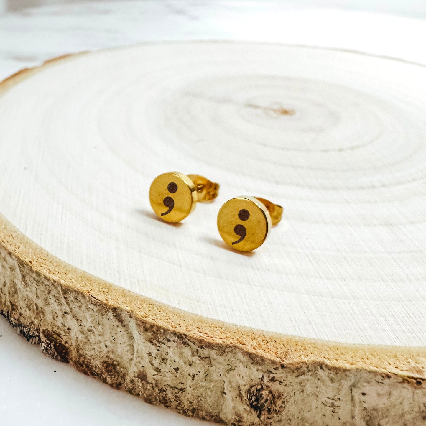 SEMICOLON EARRING STUDS - Avy + Tay