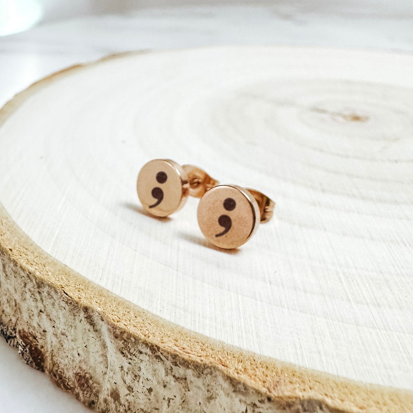 SEMICOLON EARRING STUDS - Avy + Tay