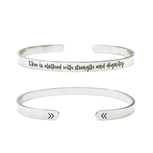 SHE IS CLOTHED WITH STRENGTH AND DIGNITY CUFF - Avy + Tay