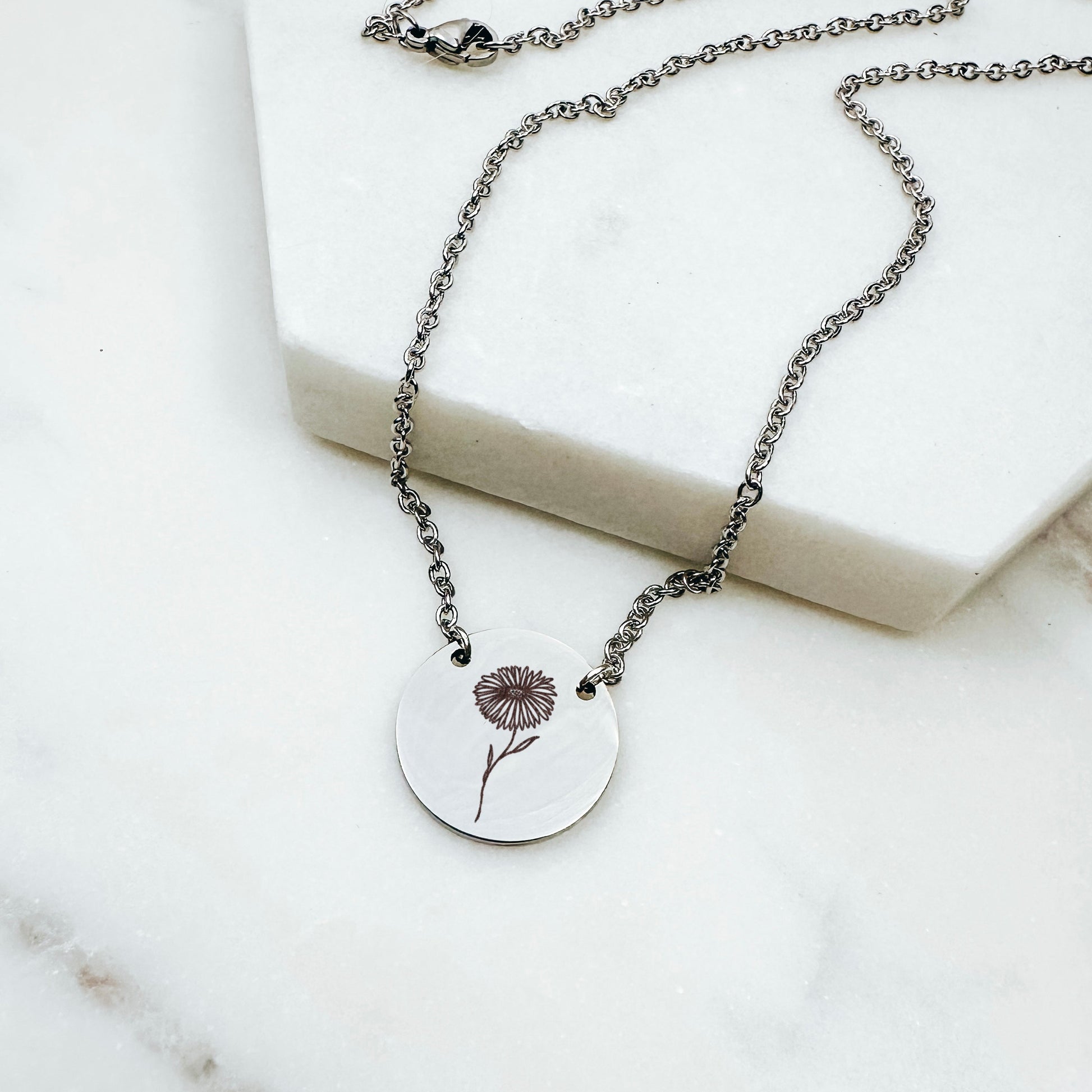 SIMPLE BIRTH FLOWER NECKLACE - Avy + Tay