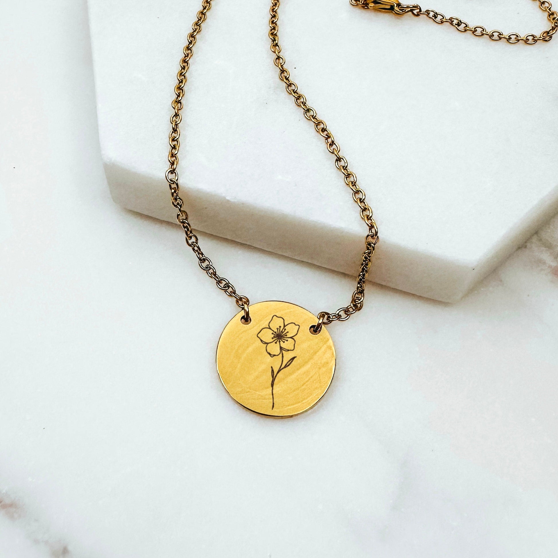 SIMPLE BIRTH FLOWER NECKLACE - Avy + Tay