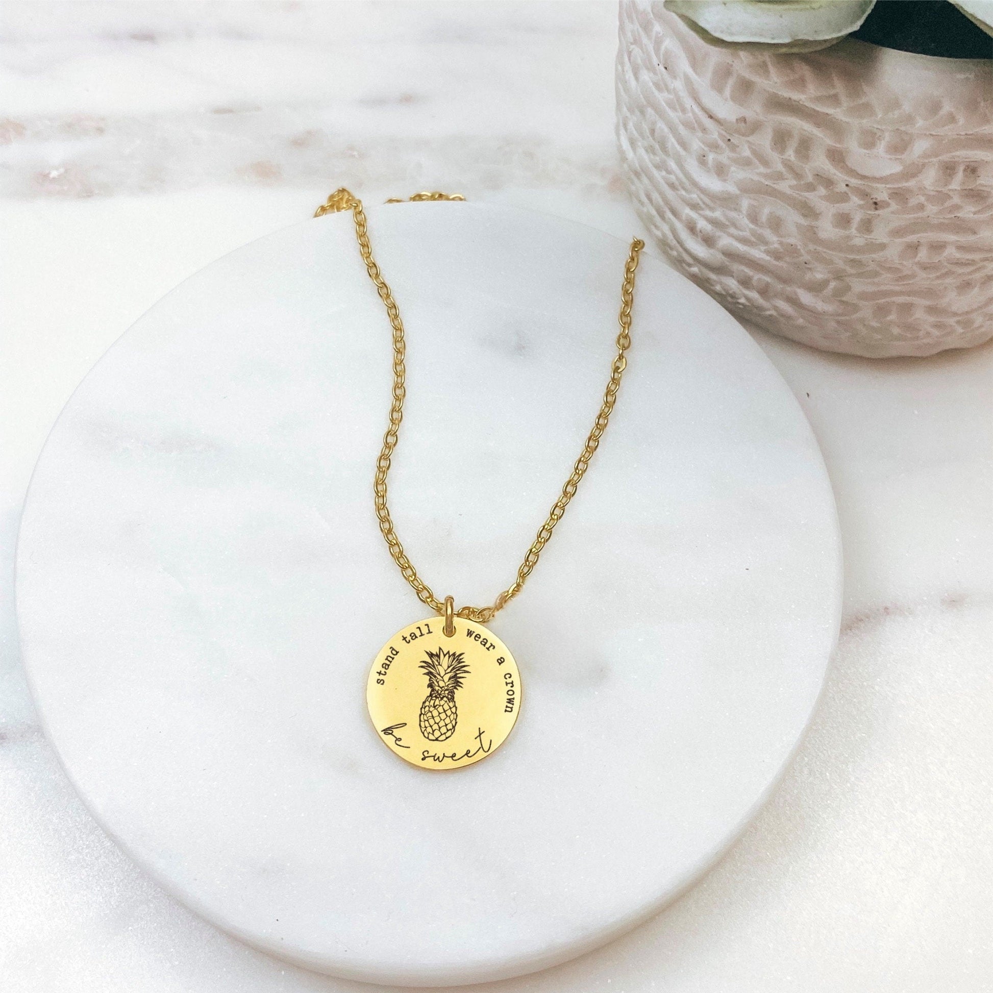 STAND TALL WEAR A CROWN BE SWEET NECKLACE - Avy + Tay