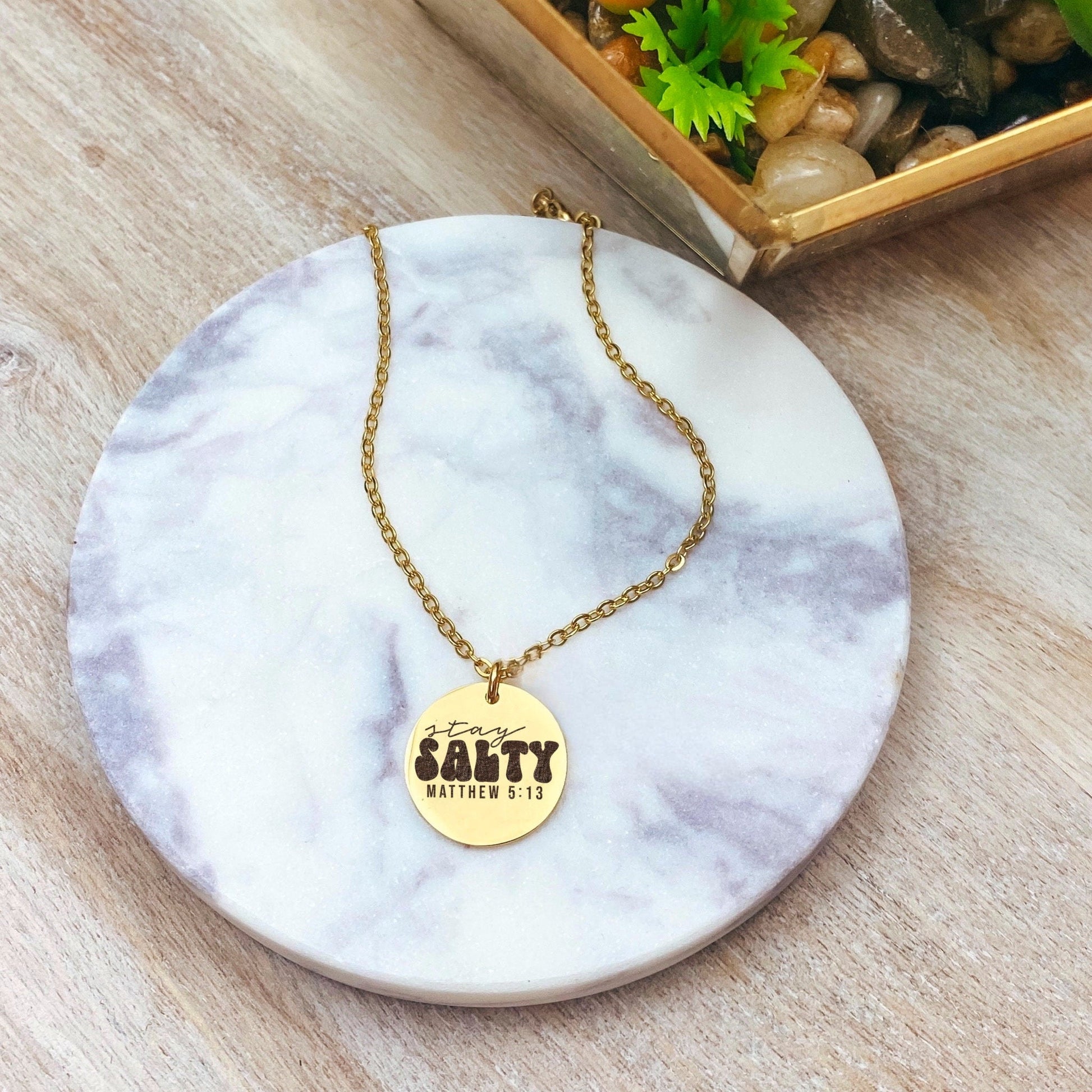 STAY SALTY MATTHEW 5:13 NECKLACE - Avy + Tay