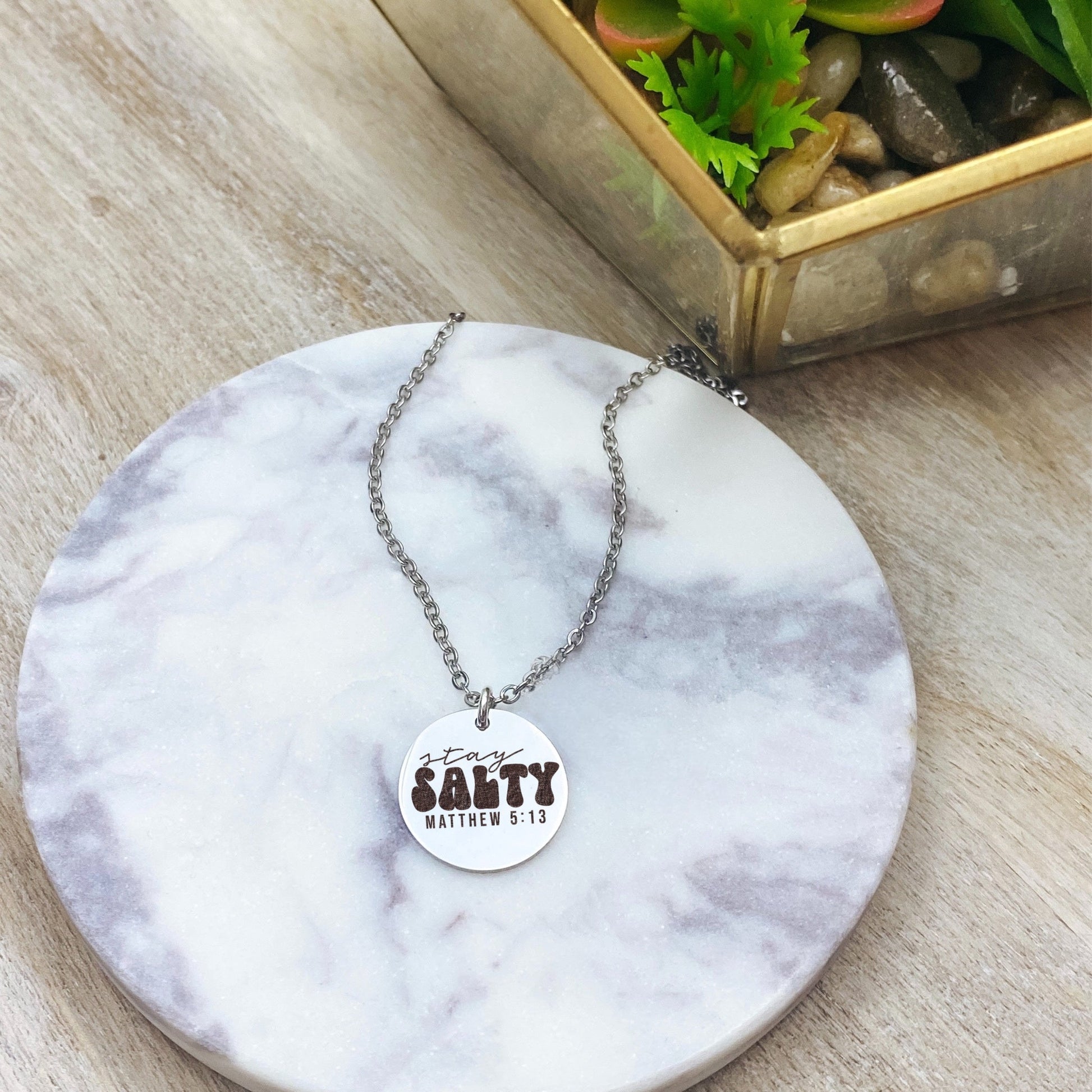 STAY SALTY MATTHEW 5:13 NECKLACE - Avy + Tay