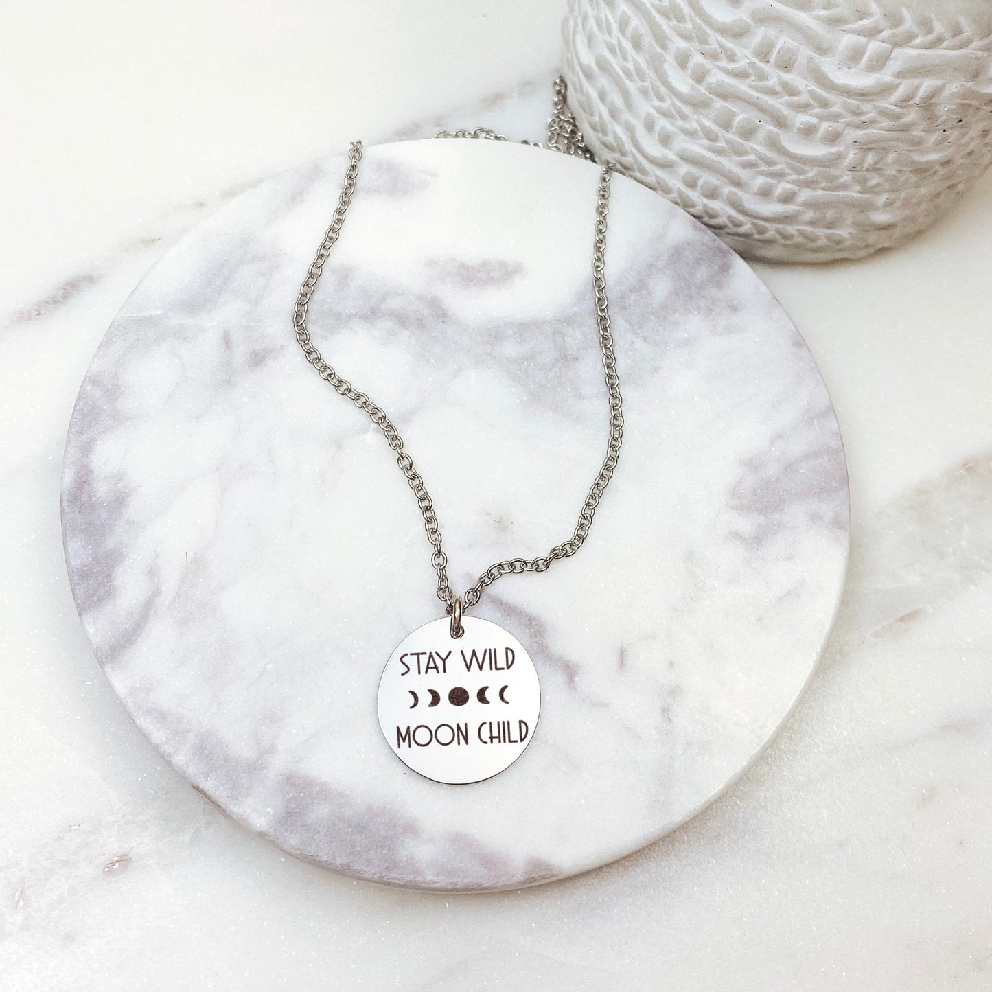 Stay Wild Moon Child Necklace 14k Gold Plated Stainless Steel Inspirational Necklace Handmade Jewelry Made in USA - Avy + Tay