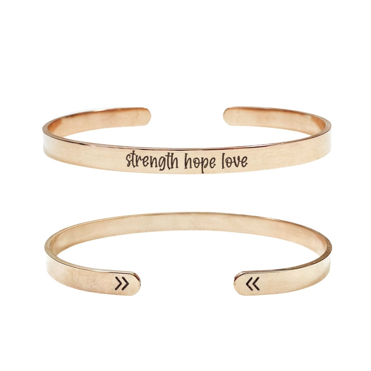 STRENGTH HOPE LOVE CUFF - Avy + Tay