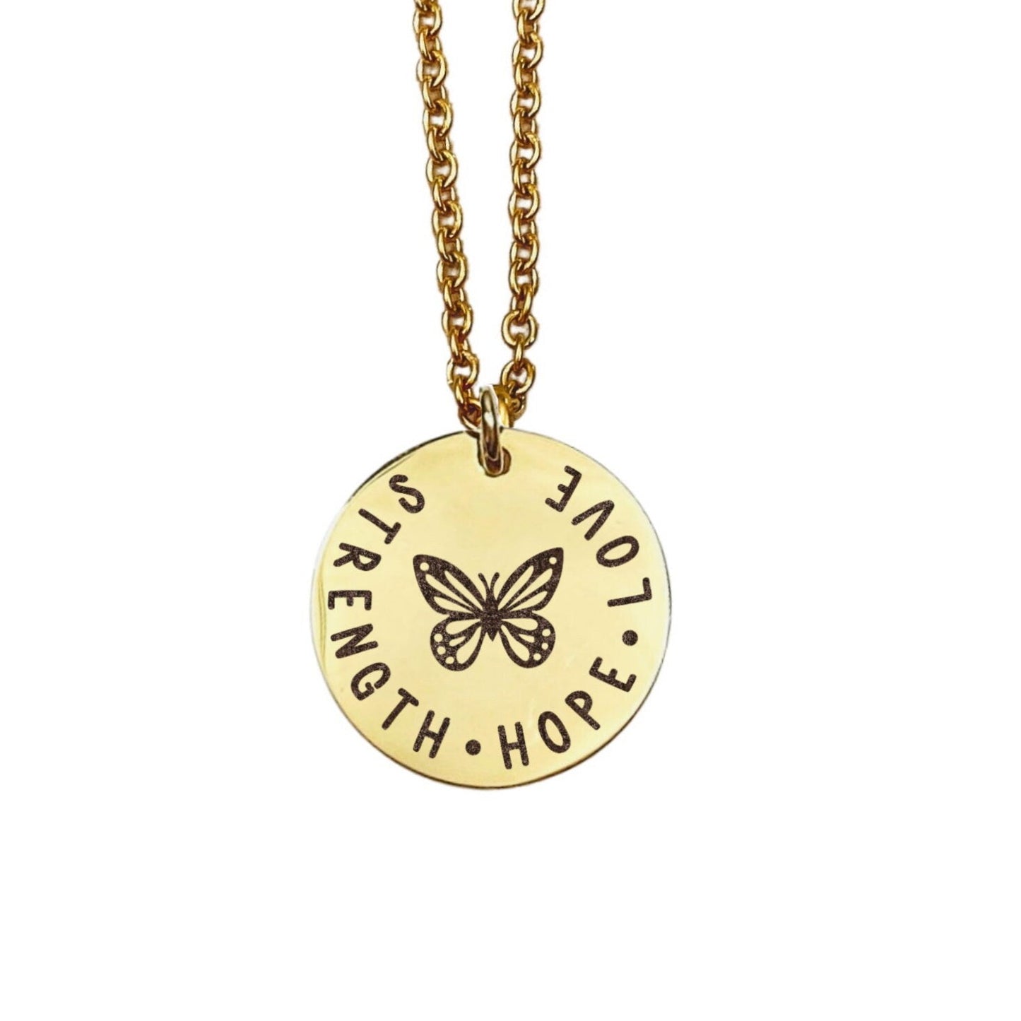 STRENGTH HOPE LOVE NECKLACE - Avy + Tay