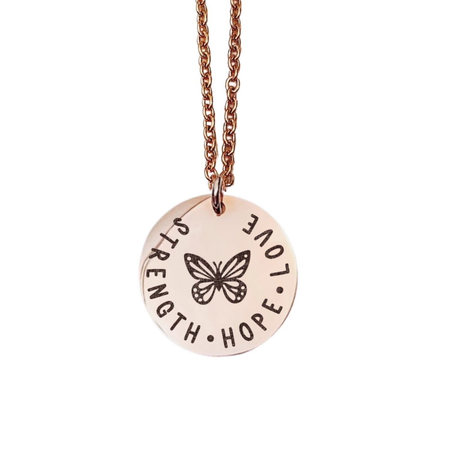 STRENGTH HOPE LOVE NECKLACE - Avy + Tay