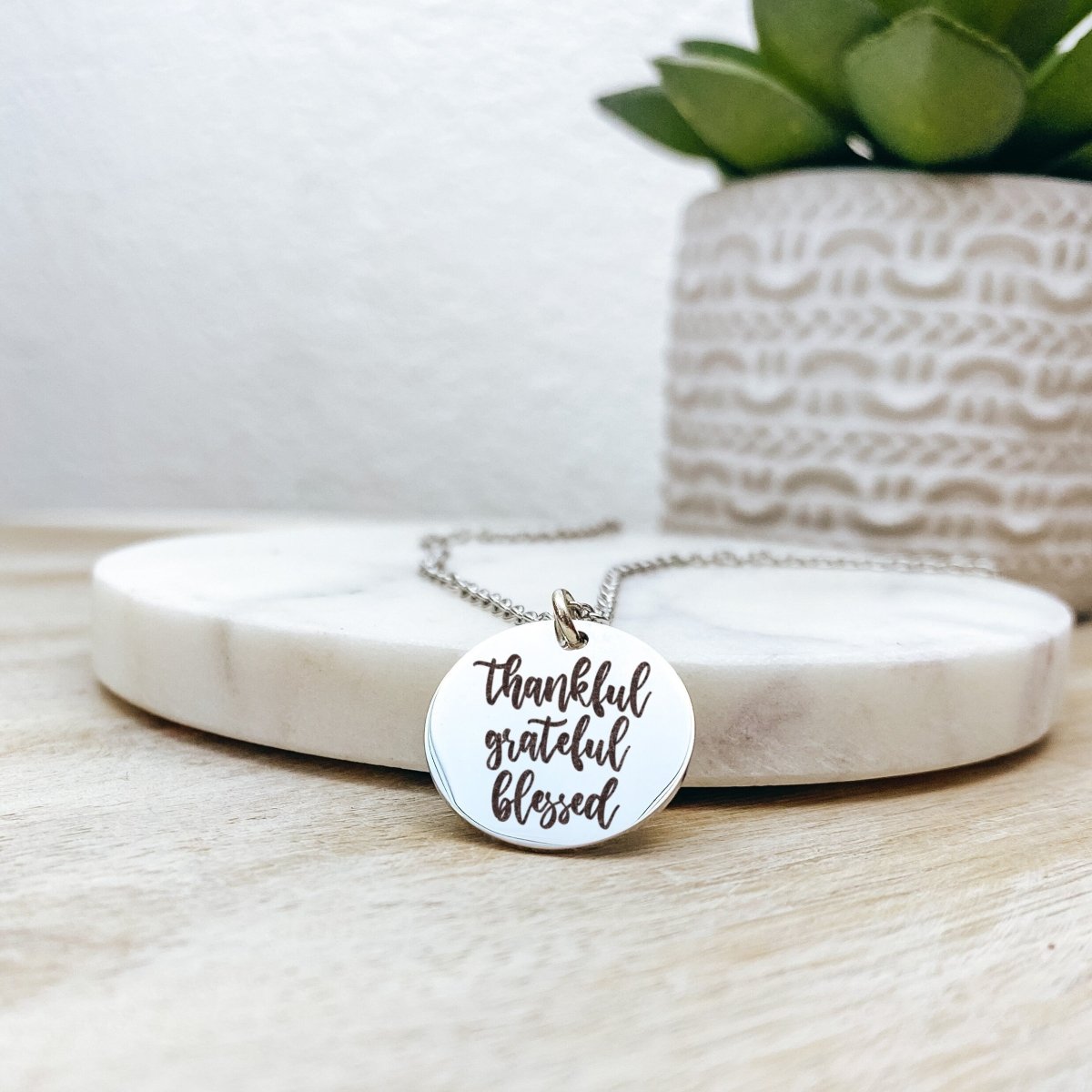 THANKFUL GRATEFUL BLESSED NECKLACE - Avy + Tay