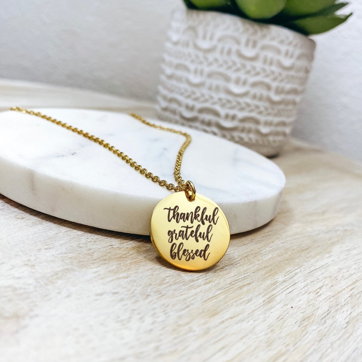 THANKFUL GRATEFUL BLESSED NECKLACE - Avy + Tay