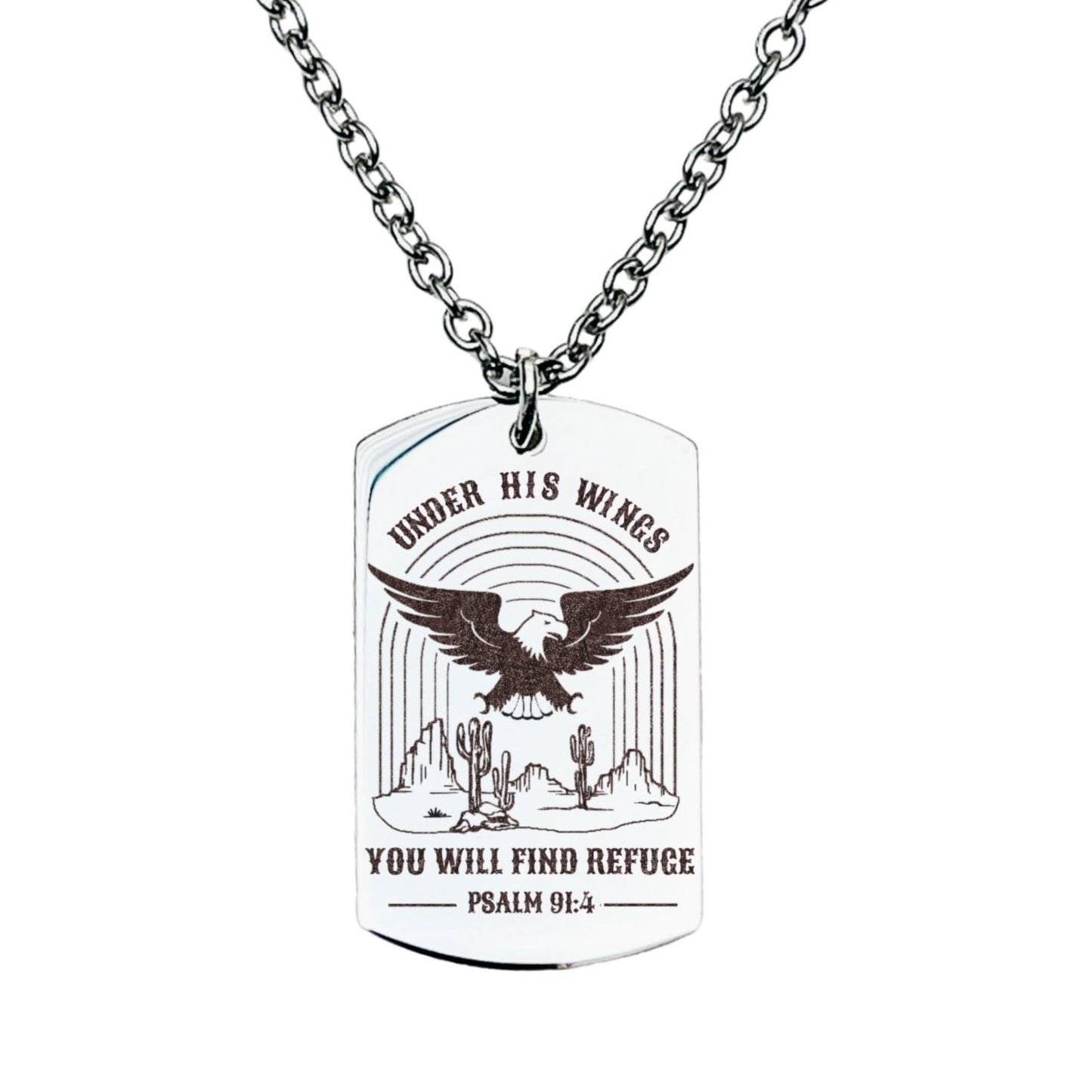 UNDER HIS WINGS YOU WILL FIND REFUGE MEN'S NECKLACE - Avy + Tay