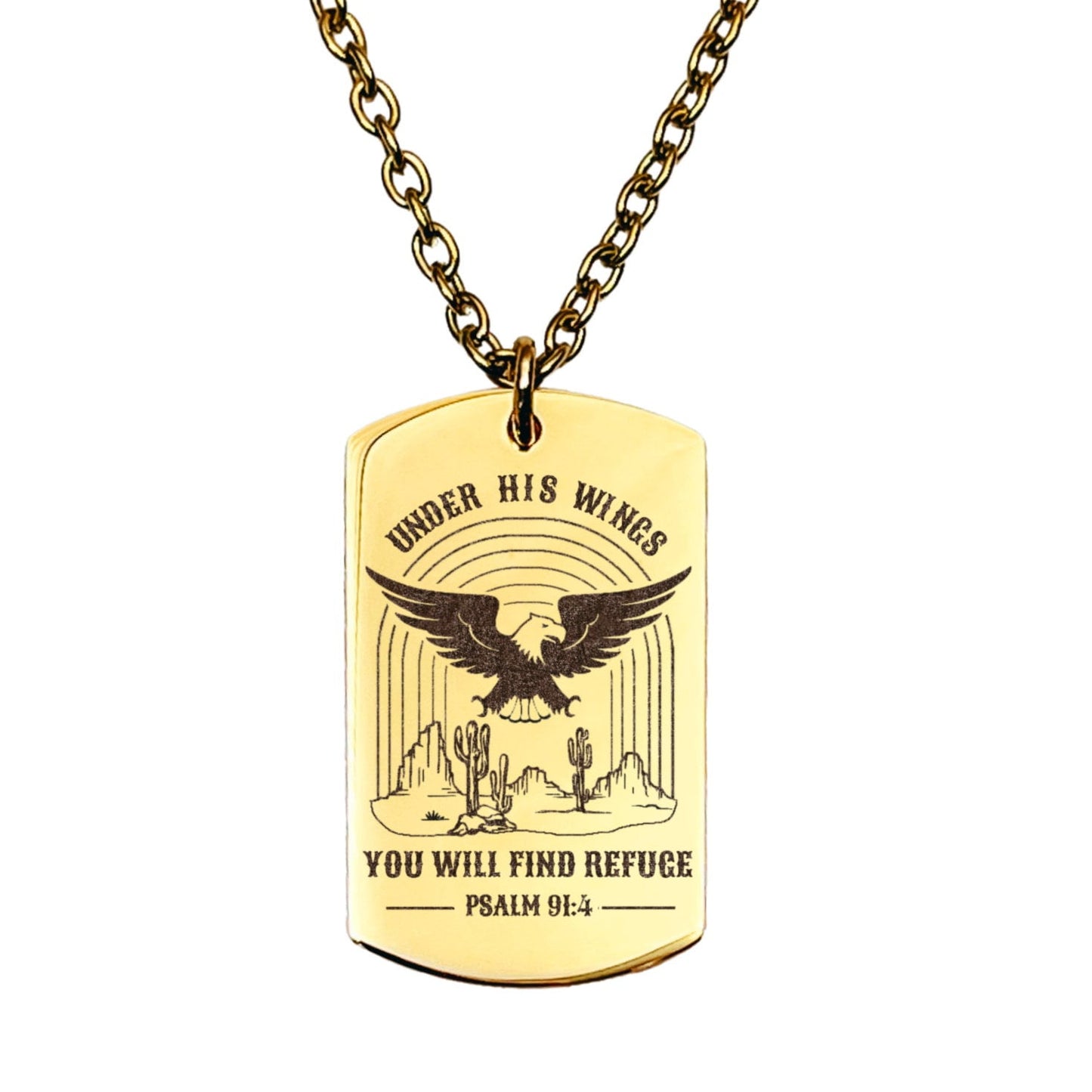 UNDER HIS WINGS YOU WILL FIND REFUGE MEN'S NECKLACE - Avy + Tay