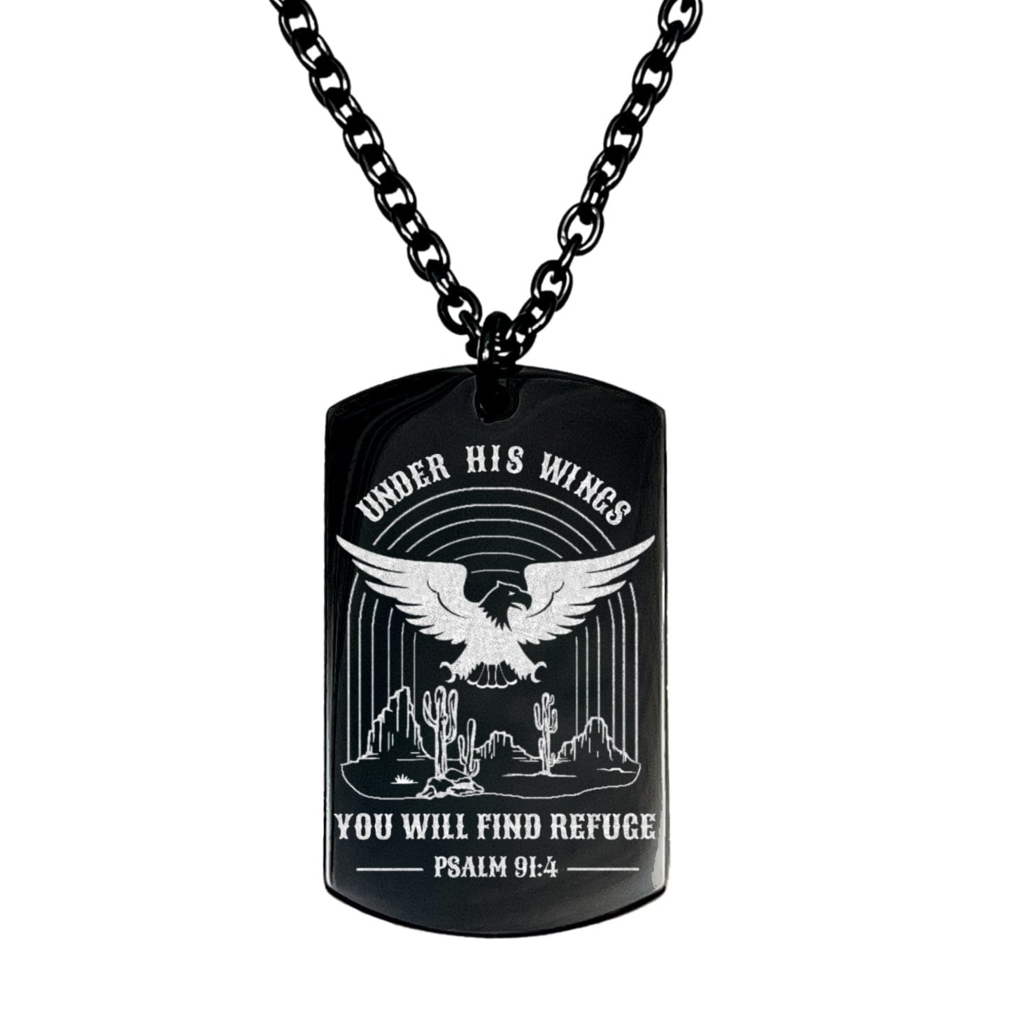 UNDER HIS WINGS YOU WILL FIND REFUGE MEN'S NECKLACE - Avy + Tay