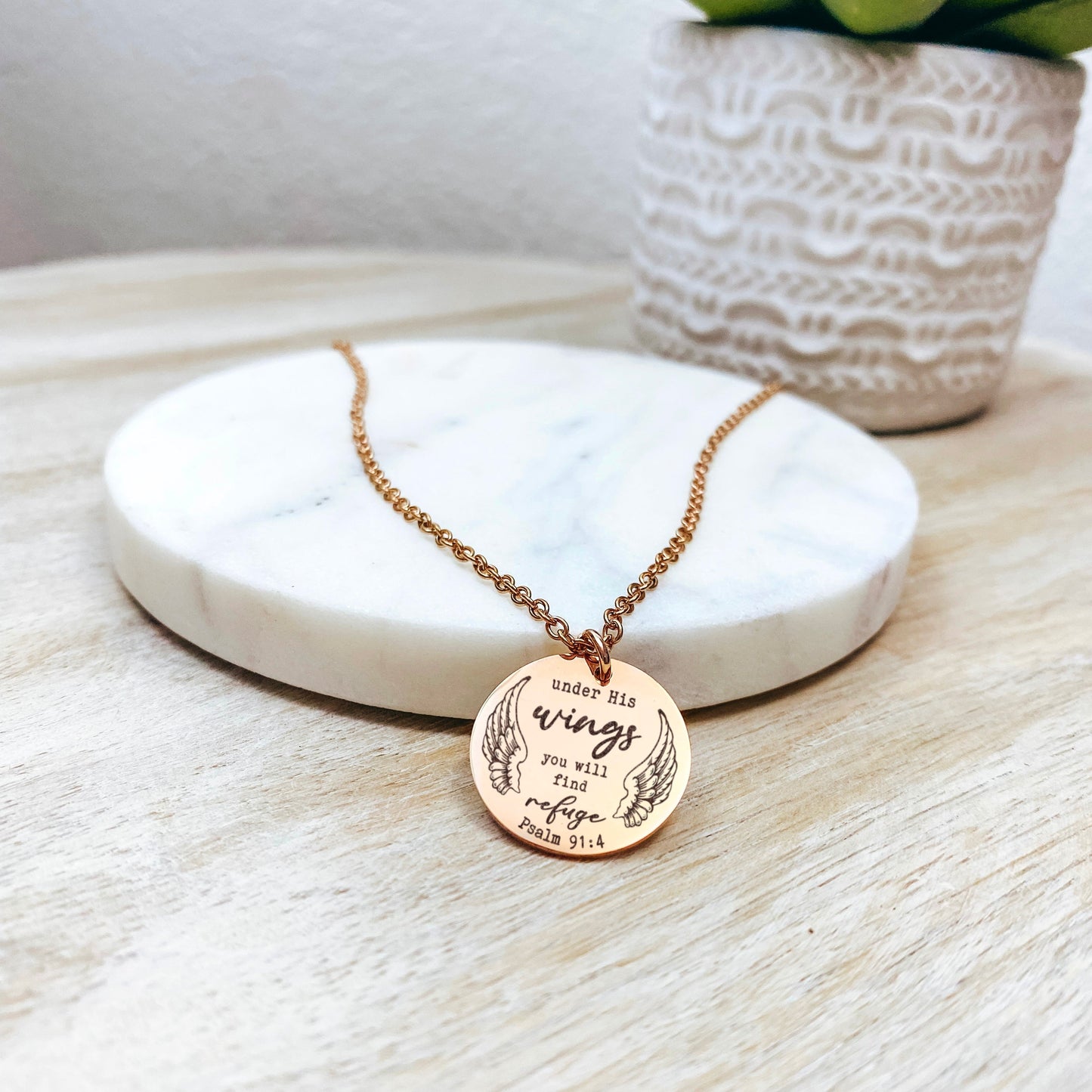 UNDER HIS WINGS YOU WILL FIND REFUGE NECKLACE - Avy + Tay