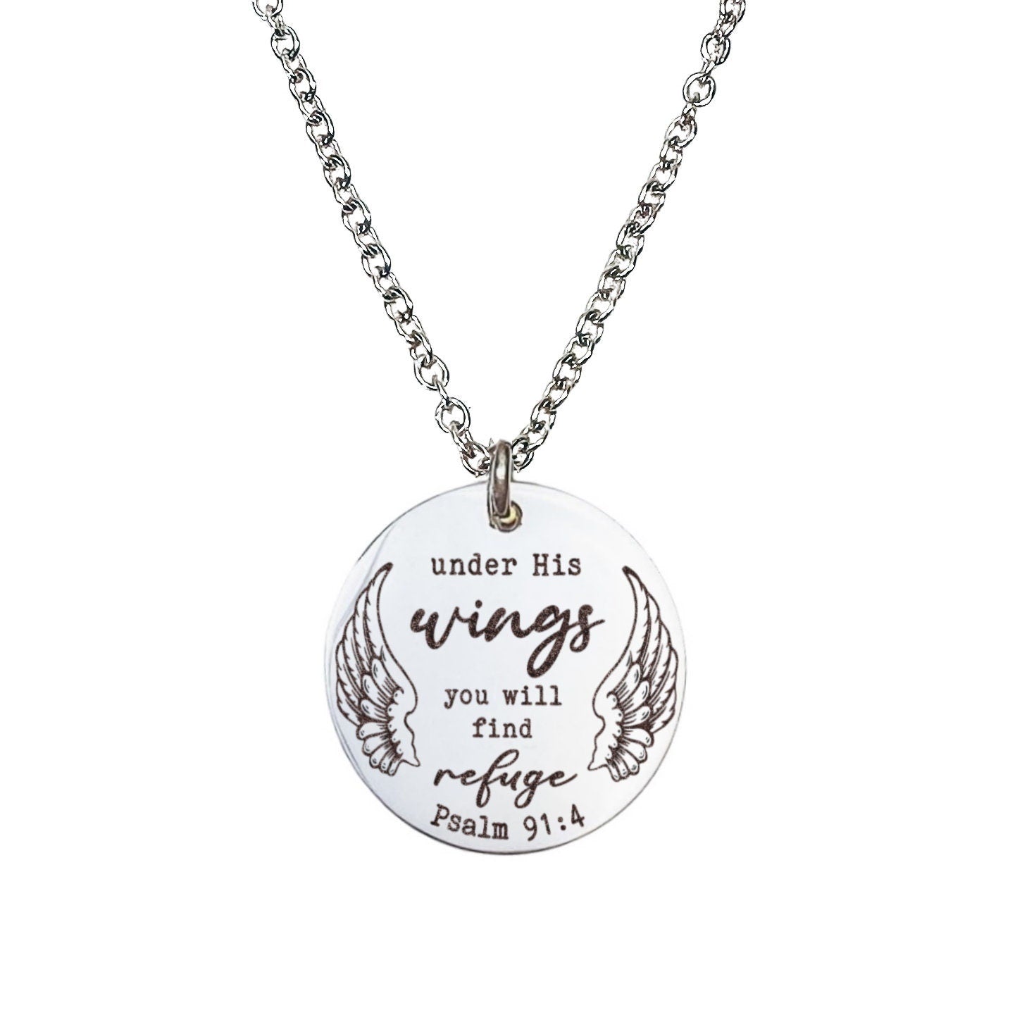 UNDER HIS WINGS YOU WILL FIND REFUGE NECKLACE - Avy + Tay