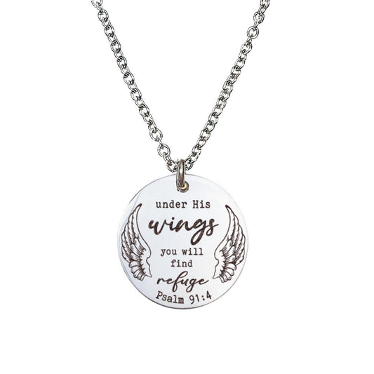 UNDER HIS WINGS YOU WILL FIND REFUGE NECKLACE - Avy + Tay