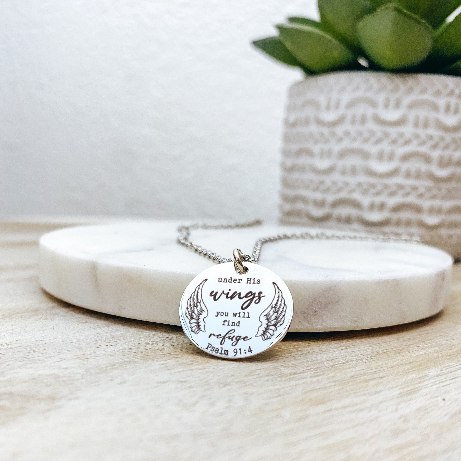 UNDER HIS WINGS YOU WILL FIND REFUGE NECKLACE - Avy + Tay