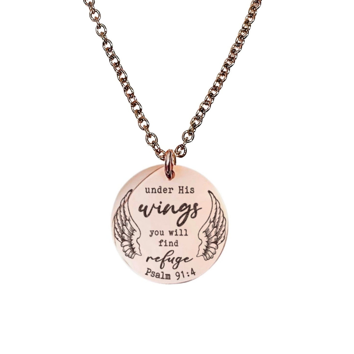 UNDER HIS WINGS YOU WILL FIND REFUGE NECKLACE - Avy + Tay