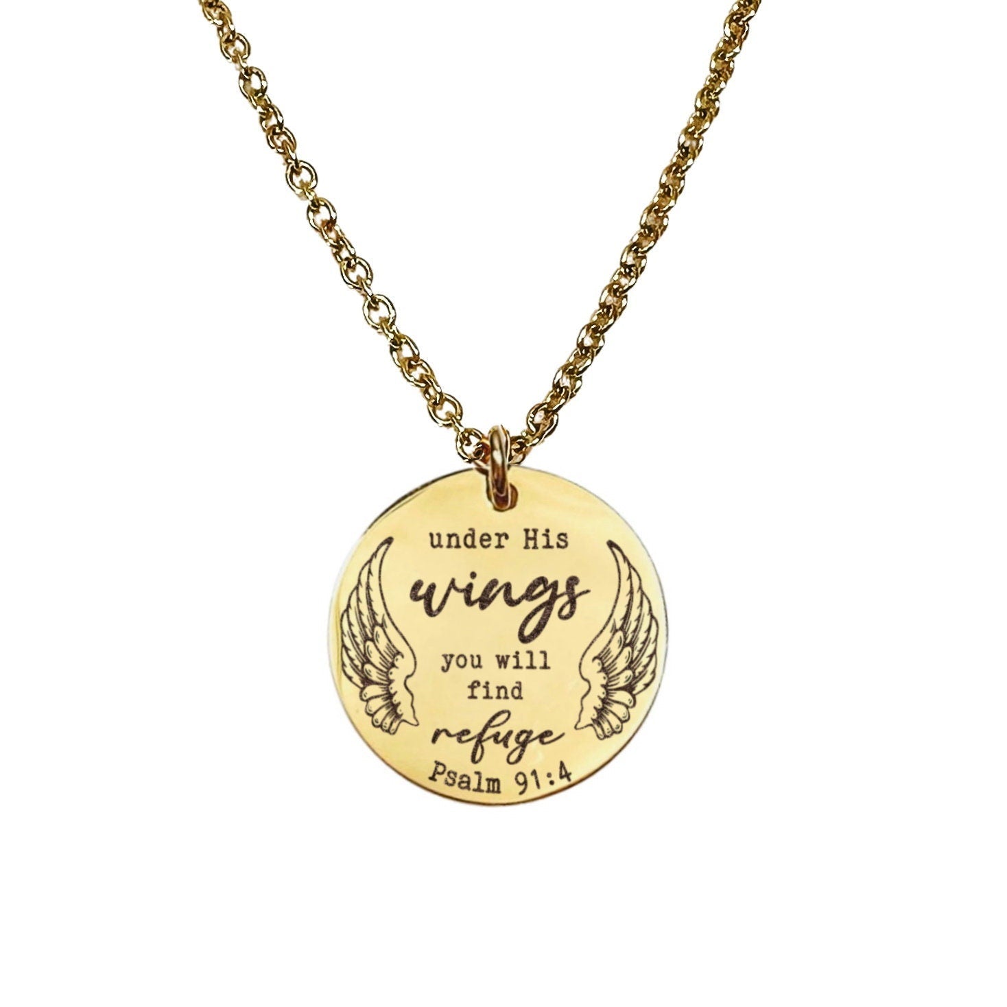 UNDER HIS WINGS YOU WILL FIND REFUGE NECKLACE - Avy + Tay