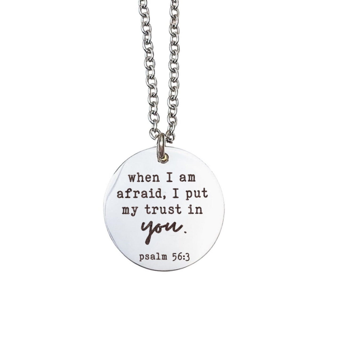 WHEN I AM AFRAID I PUT MY TRUST IN YOU NECKLACE - Avy + Tay