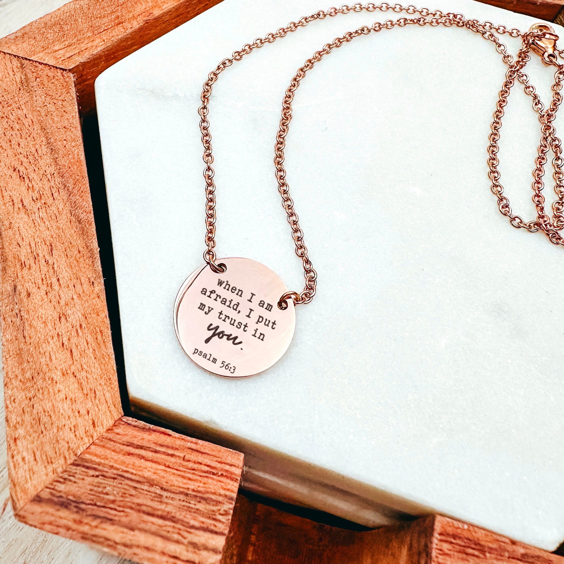 WHEN I AM AFRAID I PUT MY TRUST IN YOU NECKLACE - Avy + Tay