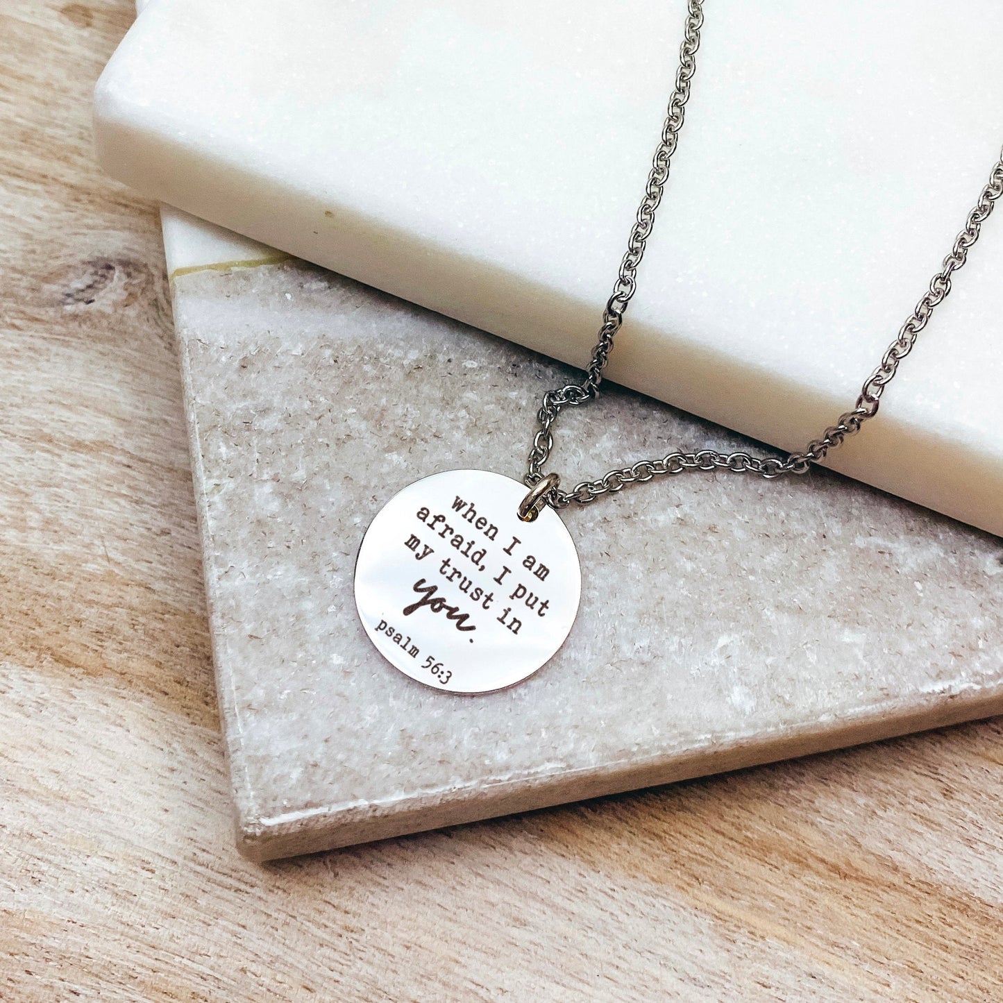 WHEN I AM AFRAID I PUT MY TRUST IN YOU NECKLACE - Avy + Tay