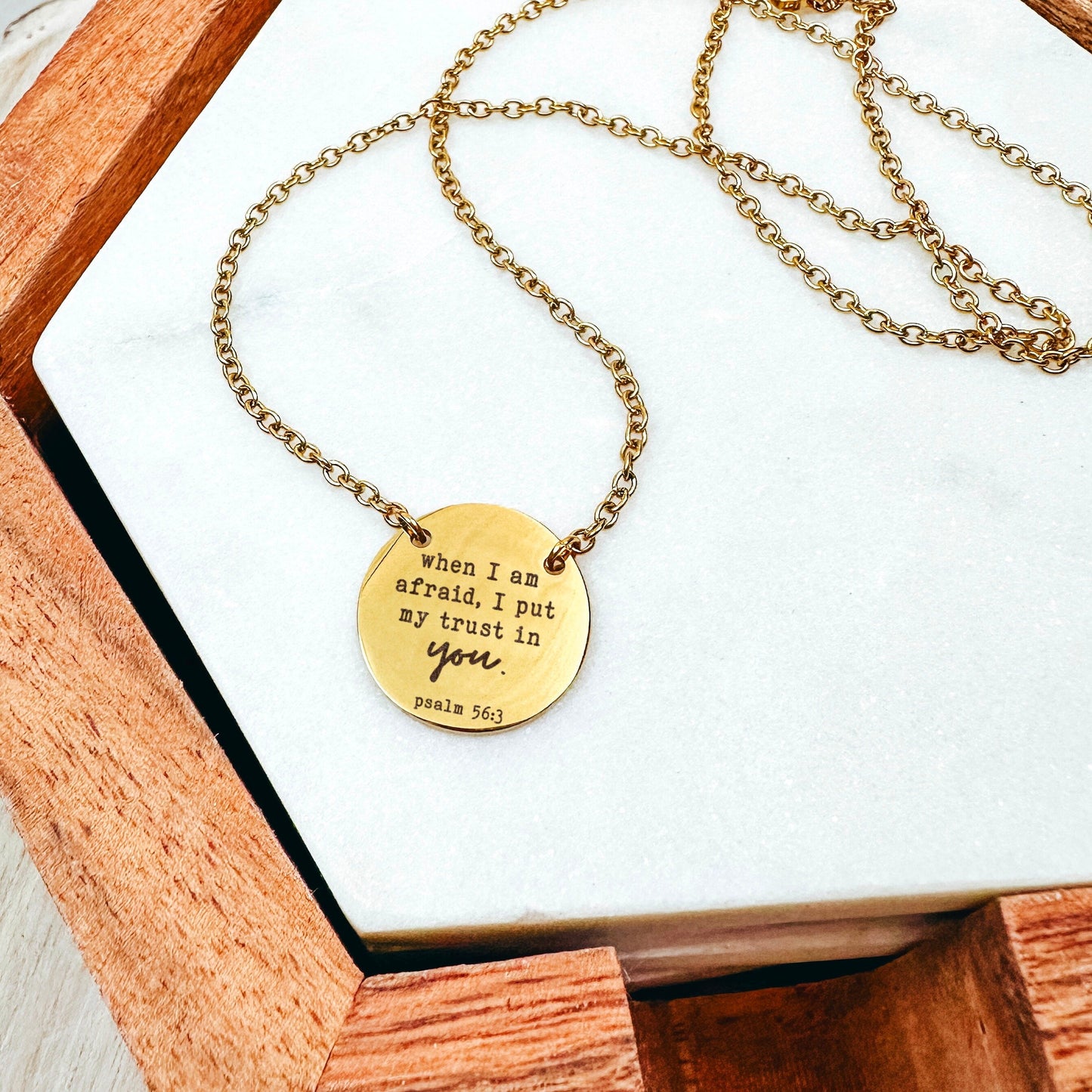 WHEN I AM AFRAID I PUT MY TRUST IN YOU NECKLACE - Avy + Tay