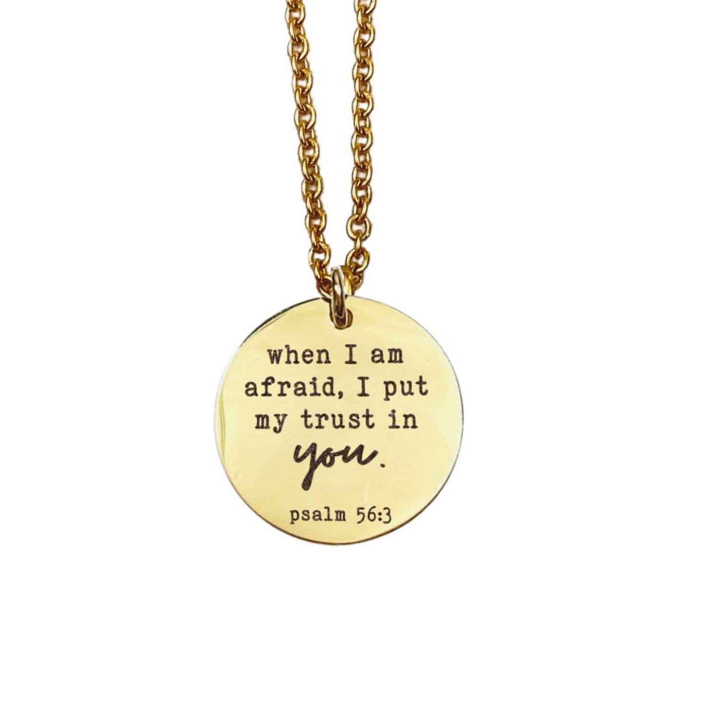 WHEN I AM AFRAID I PUT MY TRUST IN YOU NECKLACE - Avy + Tay