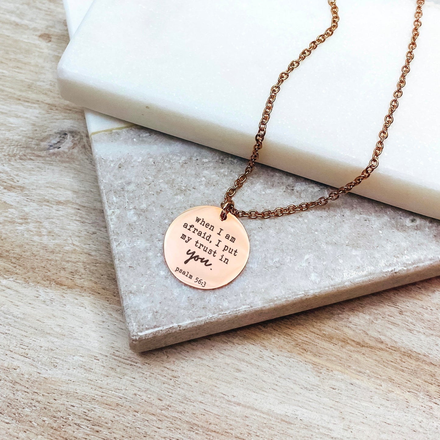 WHEN I AM AFRAID I PUT MY TRUST IN YOU NECKLACE - Avy + Tay