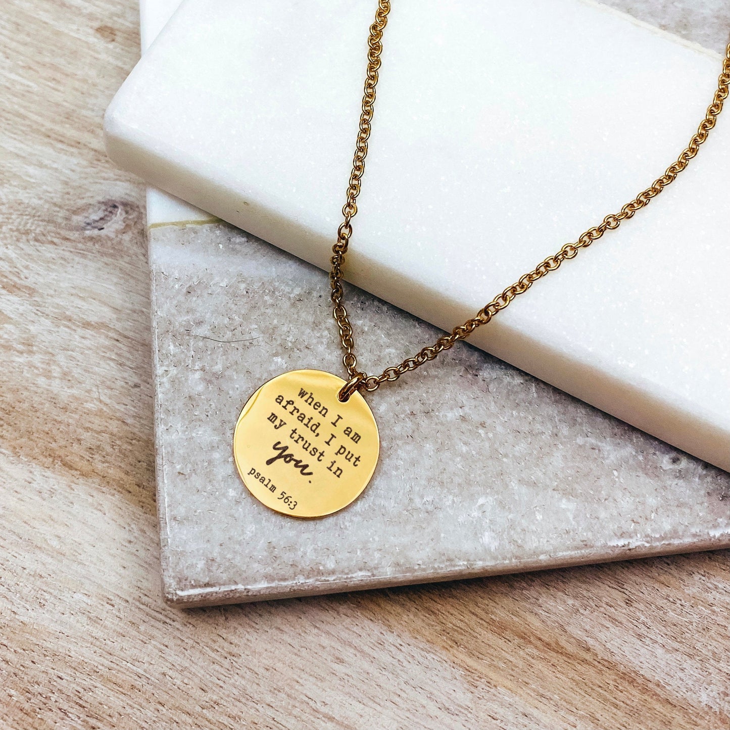 WHEN I AM AFRAID I PUT MY TRUST IN YOU NECKLACE - Avy + Tay