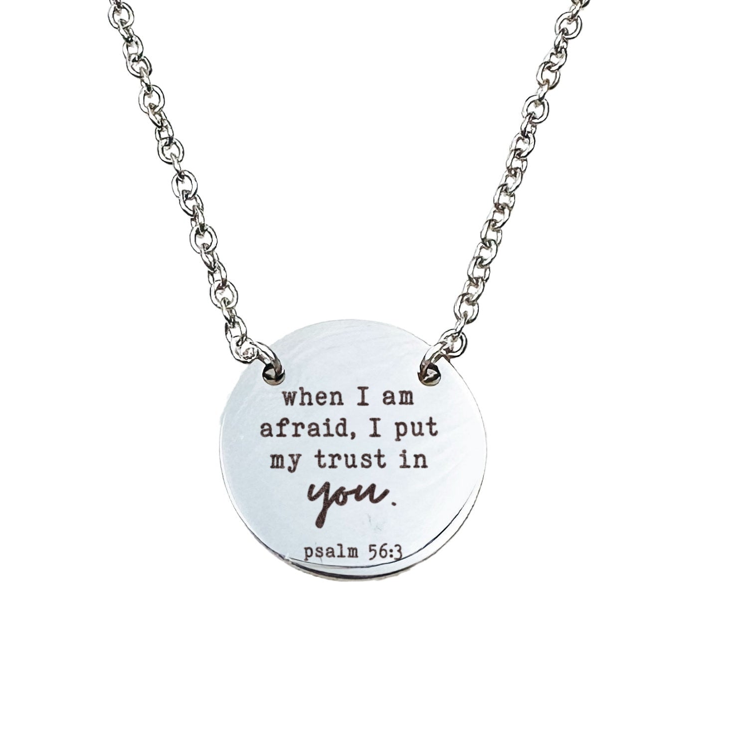 WHEN I AM AFRAID I PUT MY TRUST IN YOU NECKLACE - Avy + Tay